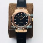 HB Factory Swiss Replica Hublot Classic Fusion Black Dial Rose Gold Watch 38MM